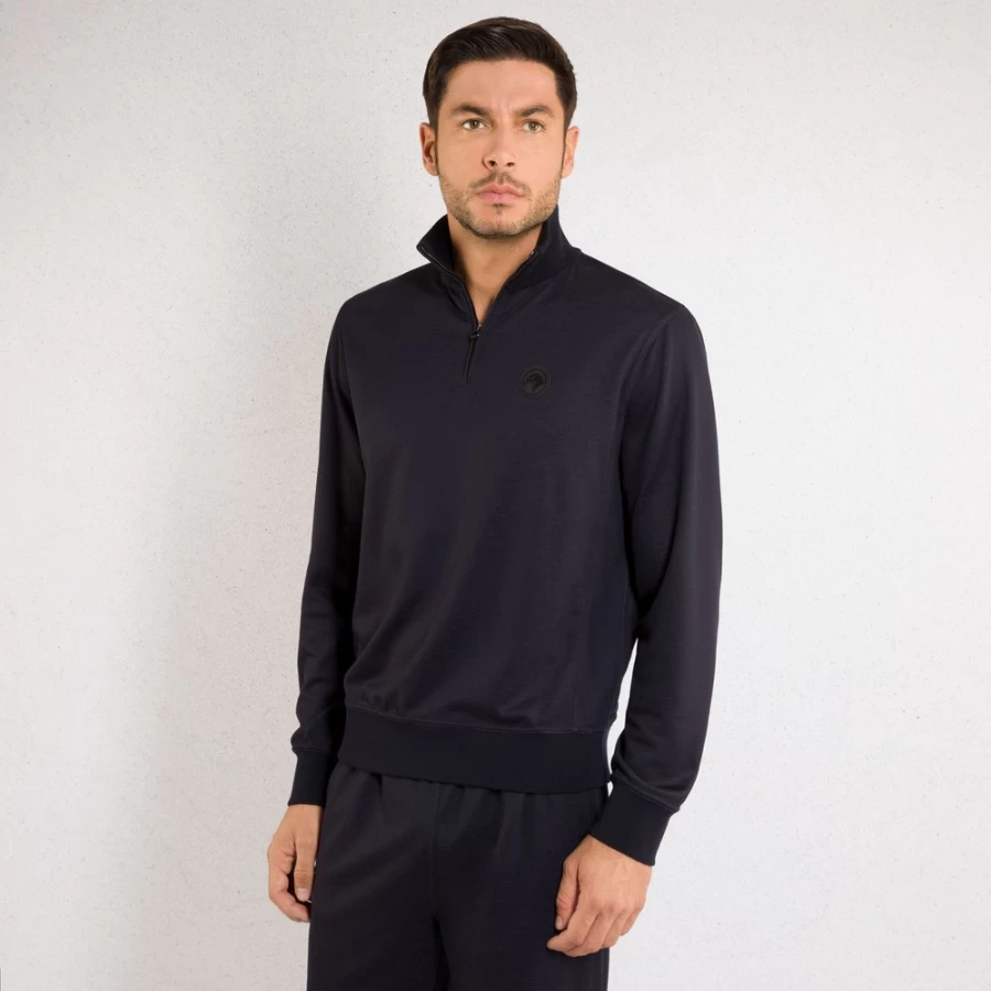 Stefano Ricci Men's Luxury Mock Neck Jogging Sweater for Premium Comfort & Style