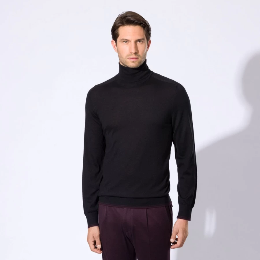 "Stefano Ricci Men's Luxury Turtleneck Sweater for Winter – Premium Cashmere Knitwear"
