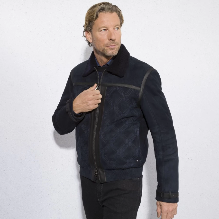 "Stefano Ricci Men's B058 Shearling & Leather Blouson Jacket"