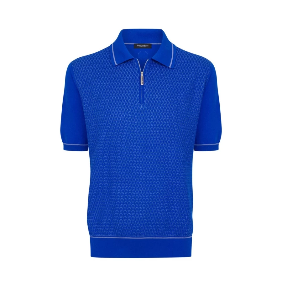 "Stefano Ricci Men's Premium Zip Polo Shirt – Luxury Designer Knit Top"
