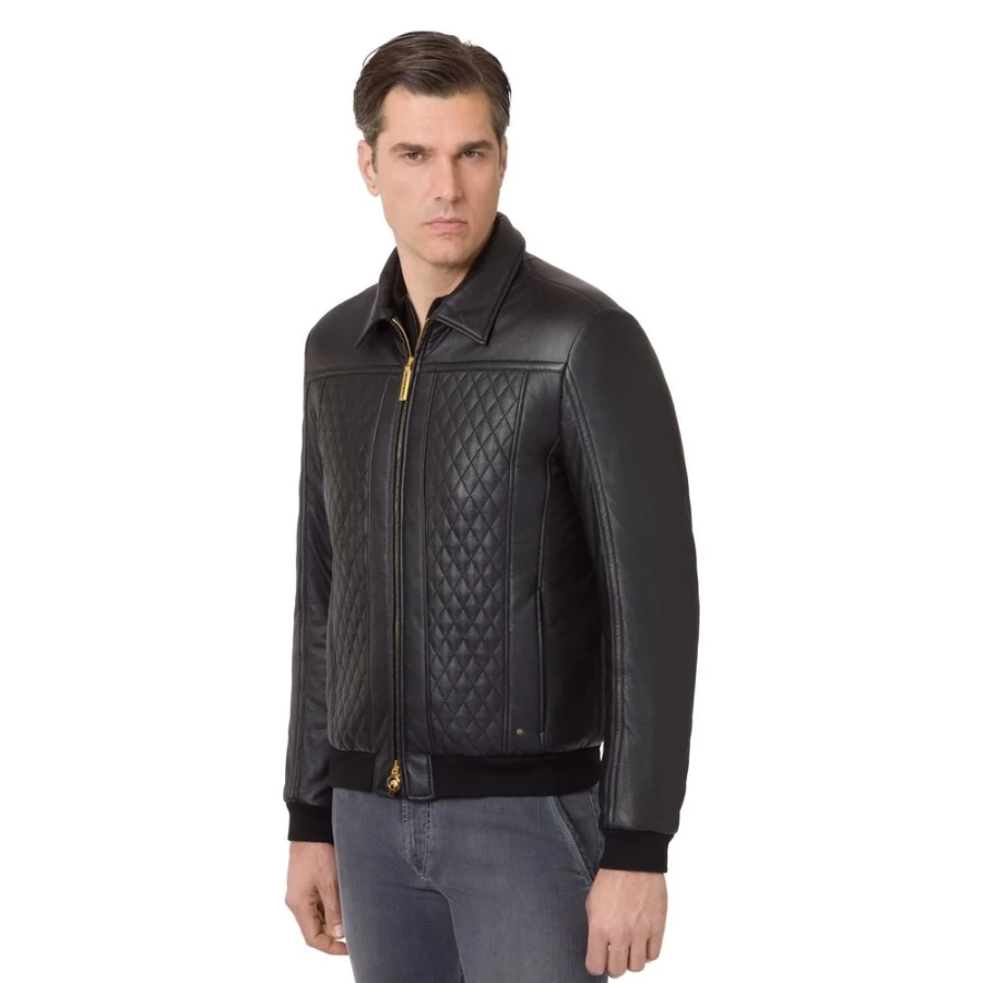 "Stefano Ricci Men's Deerskin Blouson Jacket – Premium Leather Outerwear"