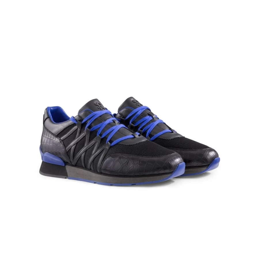 Stefano Ricci Luxury Crocodile & Calfskin Leather Men's Trainers Sneakers