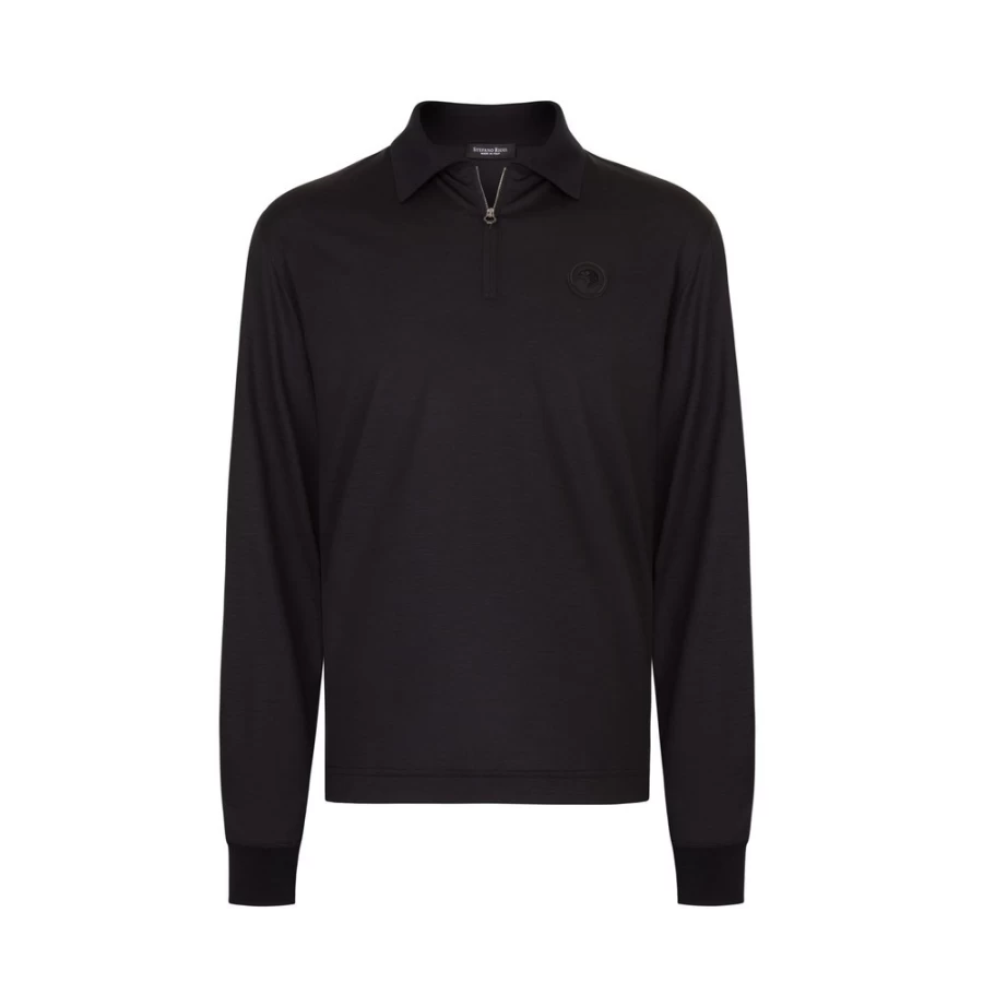 Stefano Ricci Men's Wool Zip Polo Shirt in Color T23302_131 | Premium Luxury Knitwear