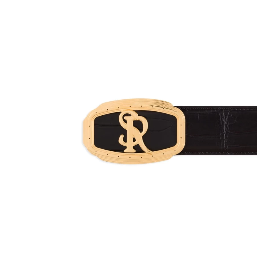 "Stefano Ricci Genuine Crocodile Leather Belt for Men – Premium Matte Finish Dress Belt"