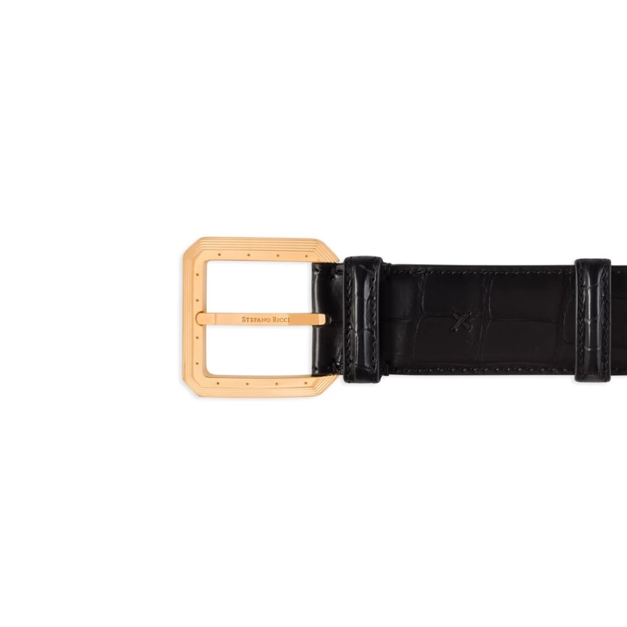 Stefano Ricci Luxury Matted Crocodile Skin Belt for Men - Premium Designer Accessory
