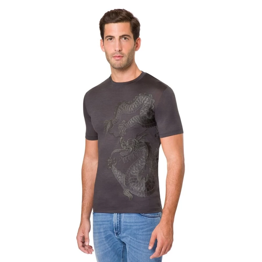 Stefano Ricci Men's Virgin Wool T-Shirt in Color G024 | Premium Luxury Knitwear