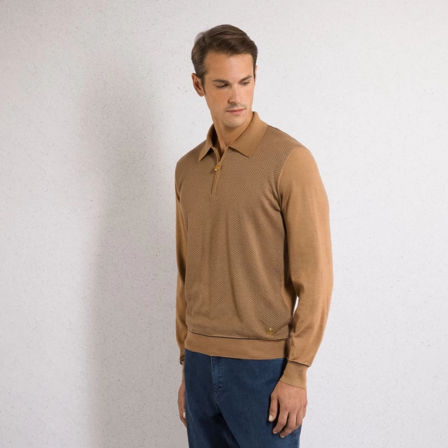 Stefano Ricci Men's Premium Zip Polo Shirt – Luxury Casual Style