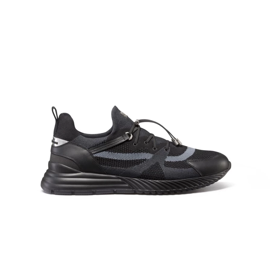 Stefano Ricci Men's Ng04 Technical Fabric and Calfskin Leather Sneakers for Luxury Comfort