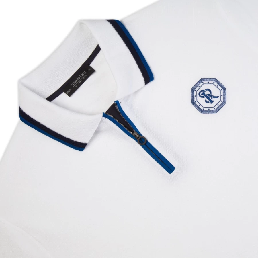 Stefano Ricci Men's Premium Zip Polo Shirt in Classic Design