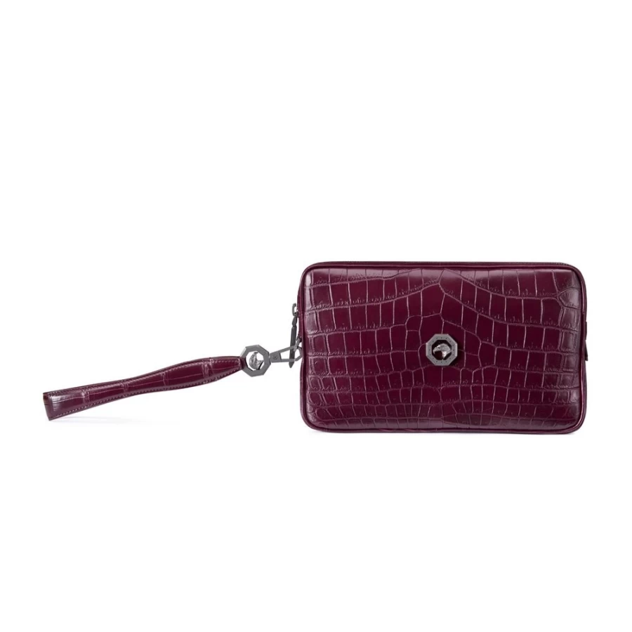 "Stefano Ricci Luxury Handmade Matte Crocodile Leather Toiletry Bag for Men"