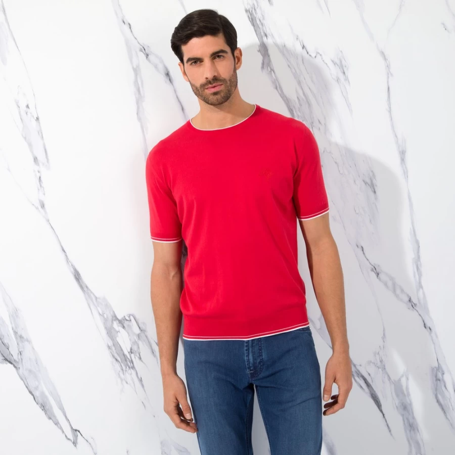 "Stefano Ricci Men's Short Sleeve Crewneck Sweater in Color F22146_3411"