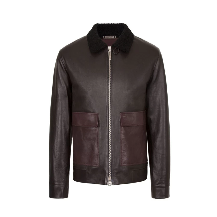 "Stefano Ricci Men's Luxury Calfskin Shearling Blouson Jacket"