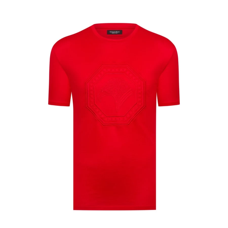 Stefano Ricci Men's Luxury Crewneck T-Shirt Premium Cotton Classic Fit