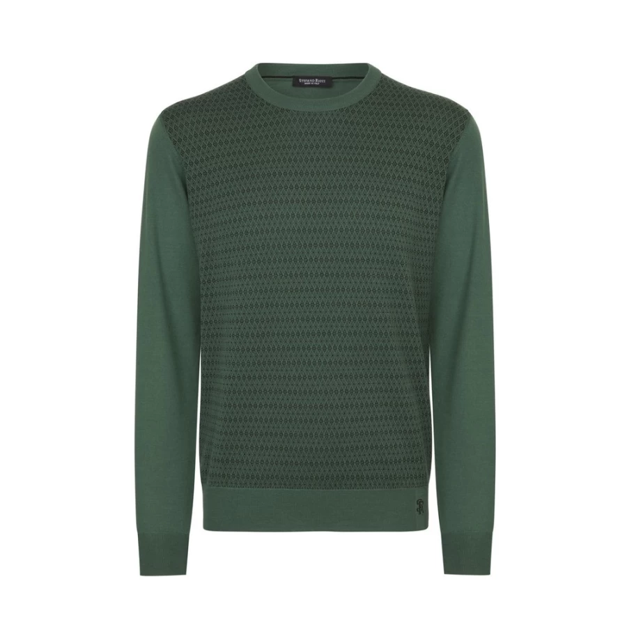 Stefano Ricci Men's Luxury Crew Neck Sweater - Premium Cotton Knitwear for Elegant Casual Wear