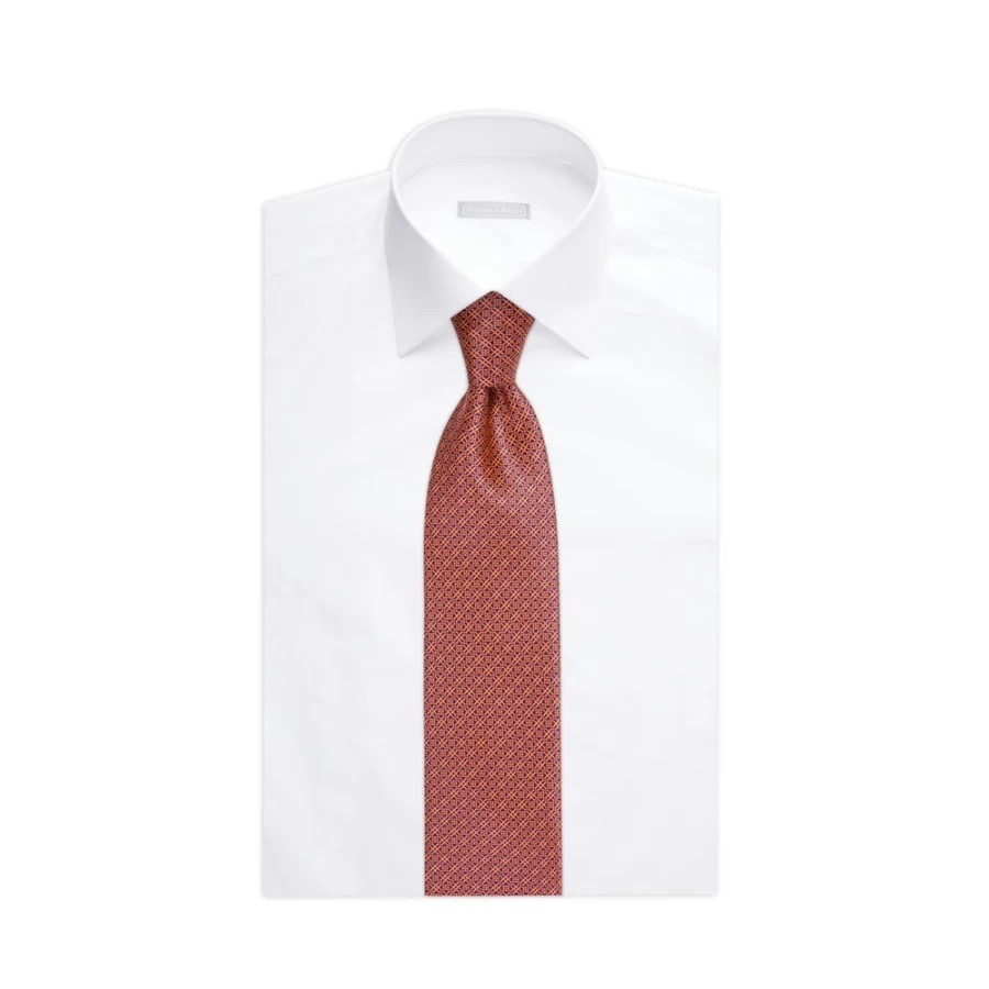 "Stefano Ricci Luxury Long Silk Tie Hand-Printed in Elegant Design"