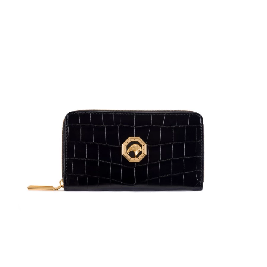 Stefano Ricci Luxury Matted Crocodile Leather Zip-Around Wallet for Men