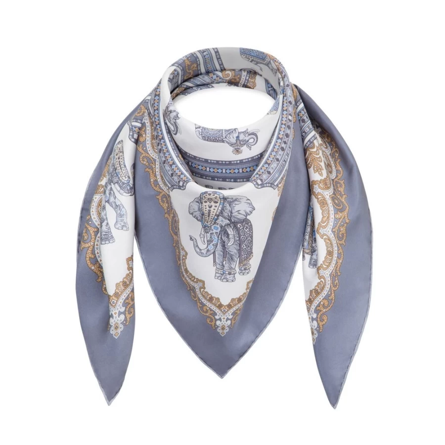 "Stefano Ricci Luxury Printed Silk Foulard Scarf in Elegant Design"