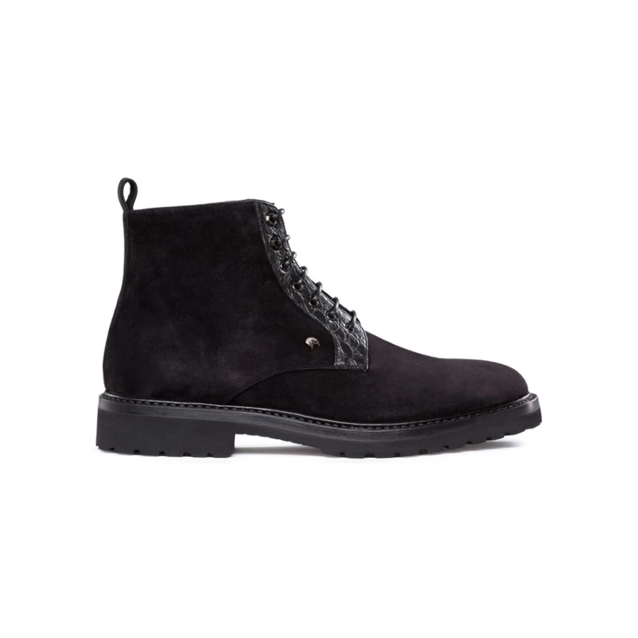 Stefano Ricci Luxury Suede & Matte Crocodile Leather Boots for Men
