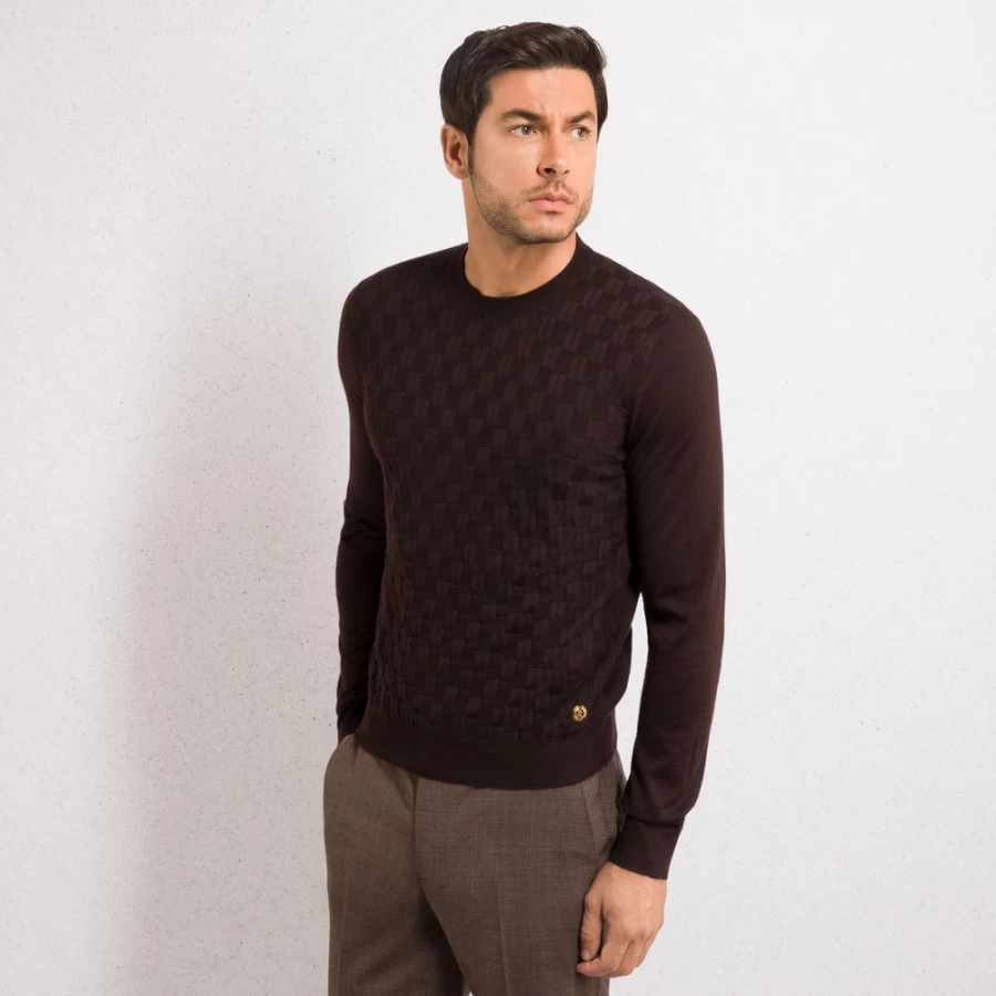 "Stefano Ricci Men's Luxury Cashmere Silk Blend Crew Neck Sweater"