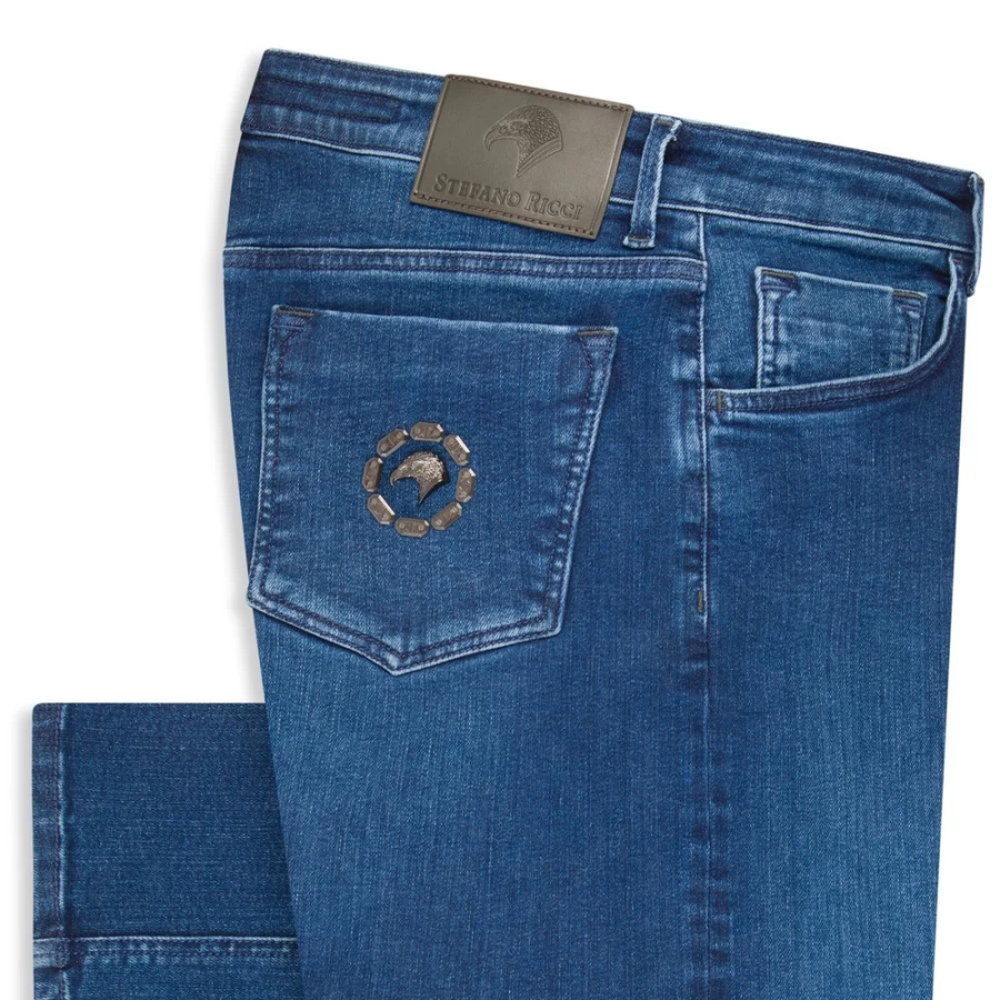 Stefano Ricci Men's Premium Luxury Jeans - High-Quality Denim for a Stylish Fit