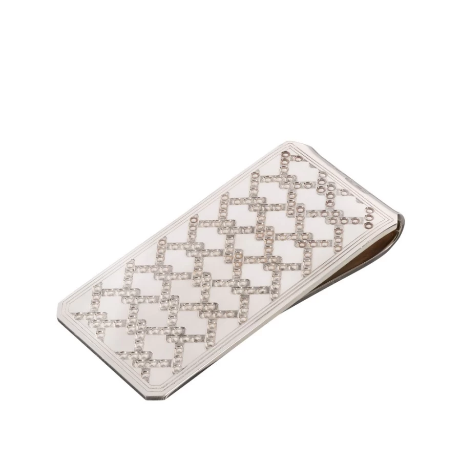 "Stefano Ricci Luxury Silver Money Clip for Men - Elegant Metal Cash Holder"