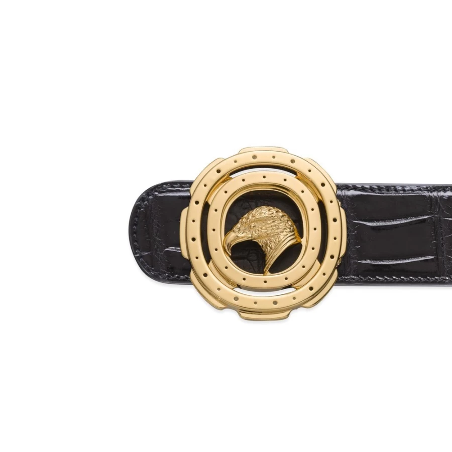 Stefano Ricci Luxury Diamante Crocodile Skin Belt for Men - Genuine Exotic Leather Dress Accessory