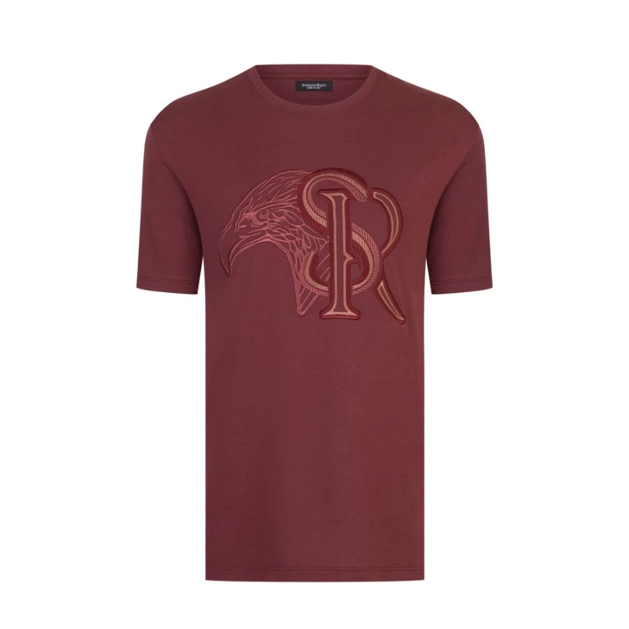 Stefano Ricci Men's Luxury T-Shirt in Color R047 - Premium Cotton Crewneck Tee