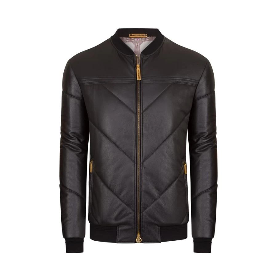 "Stefano Ricci Men's Deerskin Blouson Jacket with Lambskin Leather Inserts"