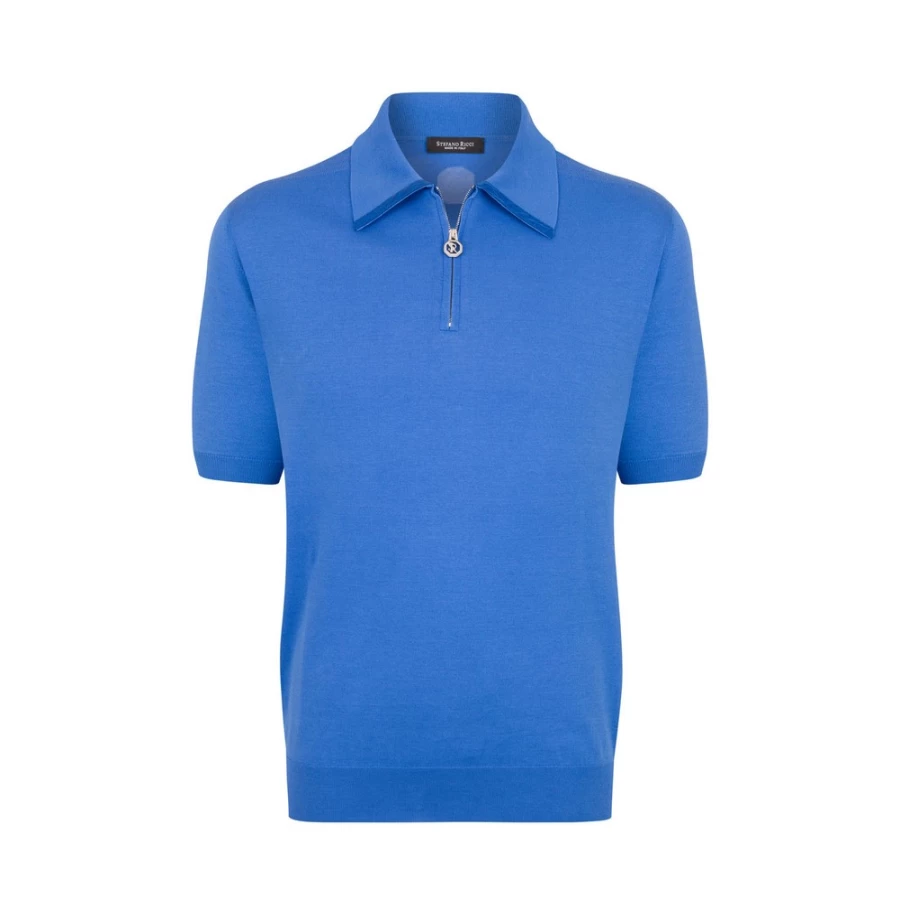 "Stefano Ricci Men's Premium Zip Polo Shirt – Luxury Designer Knitwear"