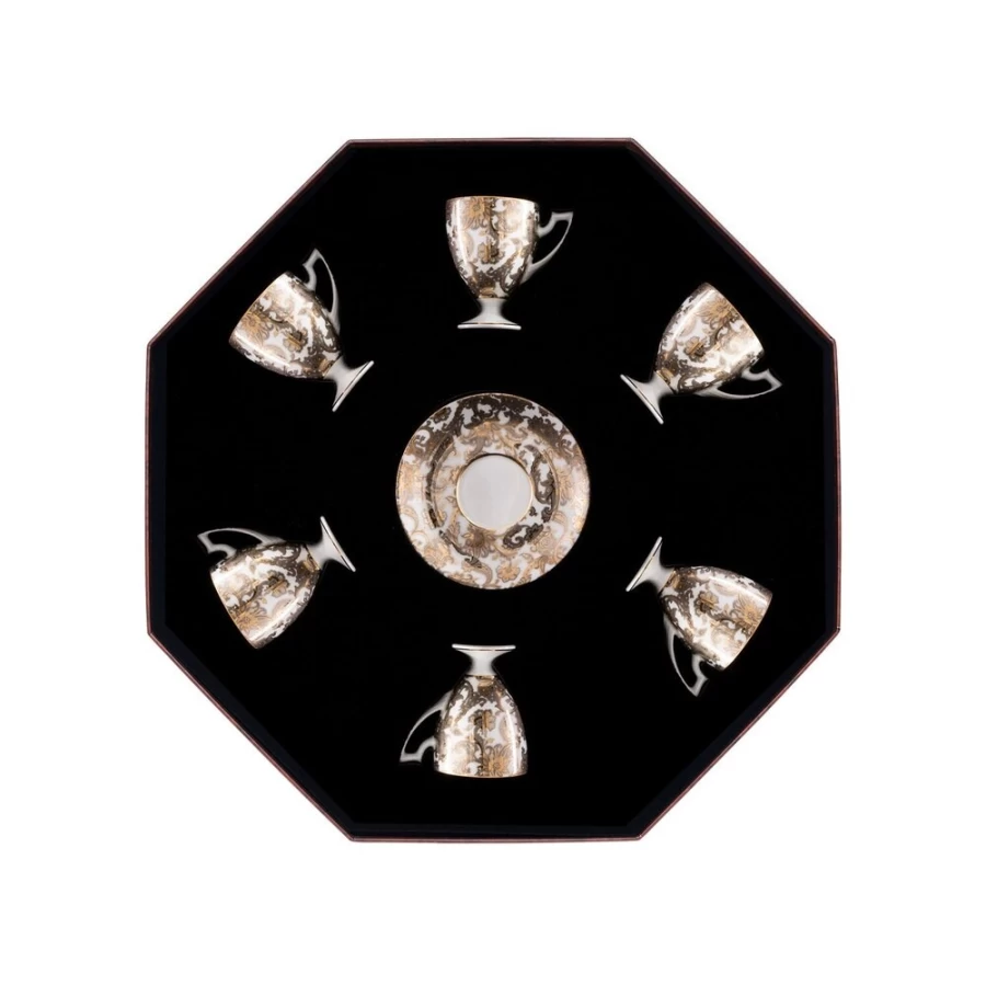 Stefano Ricci Luxury Coffee Cups Gift Box - Premium Botticelli Design for Elegant Gifting