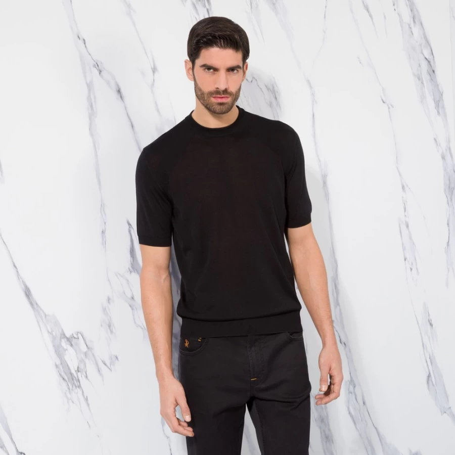 "Stefano Ricci Men's Short Sleeve Crewneck Sweater in Color F22116_2131"