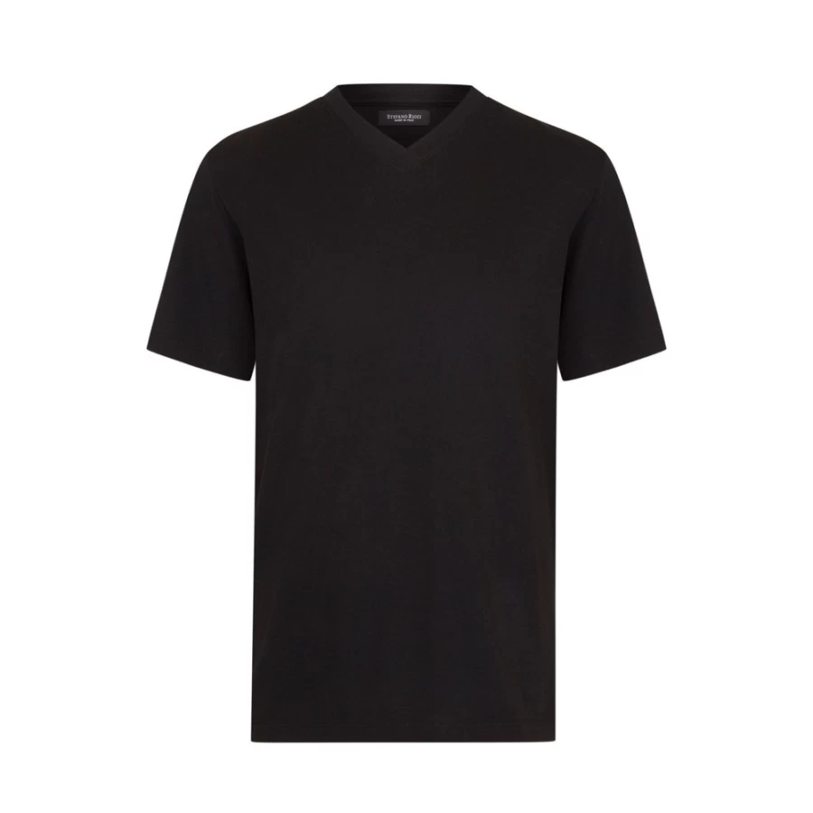 Stefano Ricci Men's Premium V-Neck T-Shirt - Luxury Cotton Crewneck Tee for Men