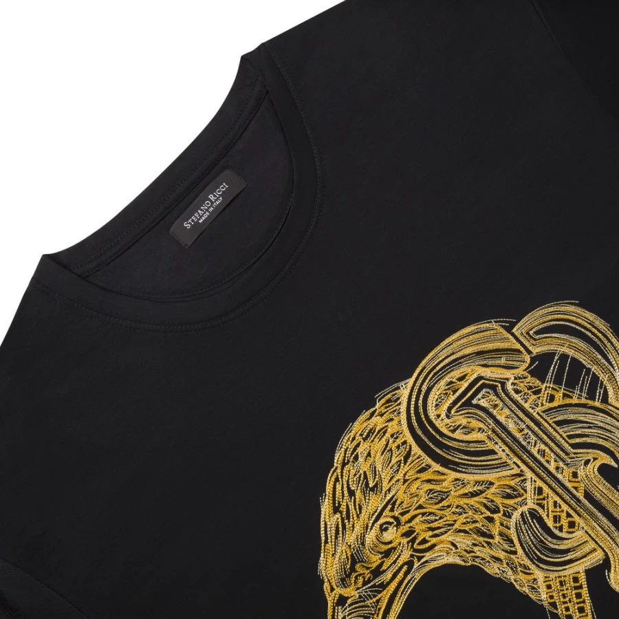 Stefano Ricci Men's Luxury Crewneck T-Shirt | Premium Cotton Classic Fit