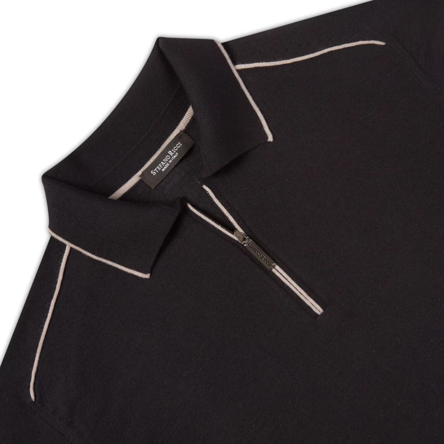 Stefano Ricci Men's Premium Zip Polo Shirt – Luxury Casual Style