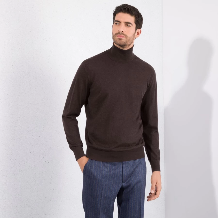 "Stefano Ricci Men's Luxury Turtleneck Sweater for Winter – Premium Cashmere Knitwear"