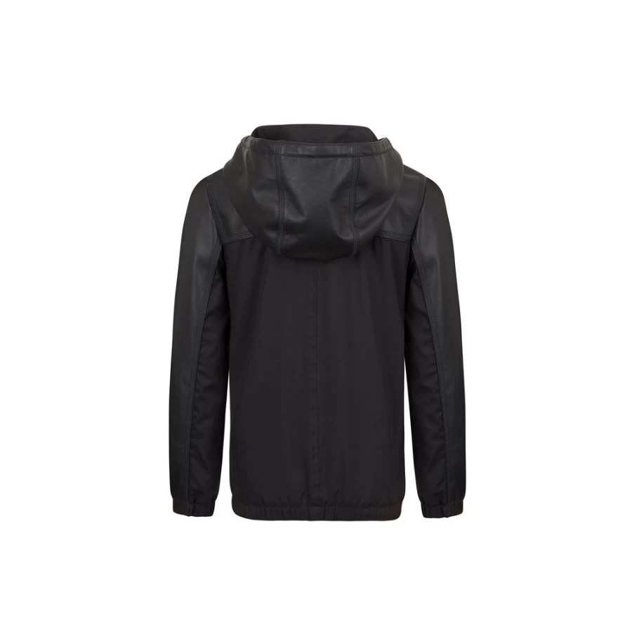 Stefano Ricci Junior Silk and Lambskin Leather Hooded Blouson Jacket