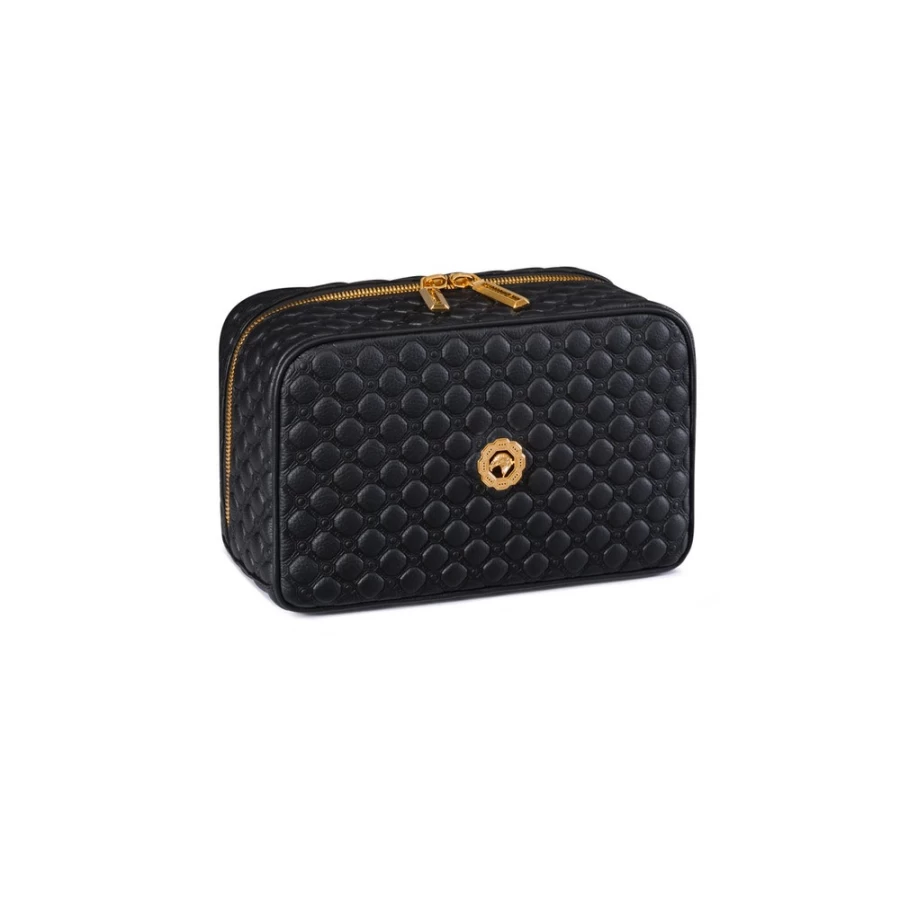 "Stefano Ricci Luxury Calfskin Leather Toiletry Bag for Men – Premium Travel Cosmetic Case"