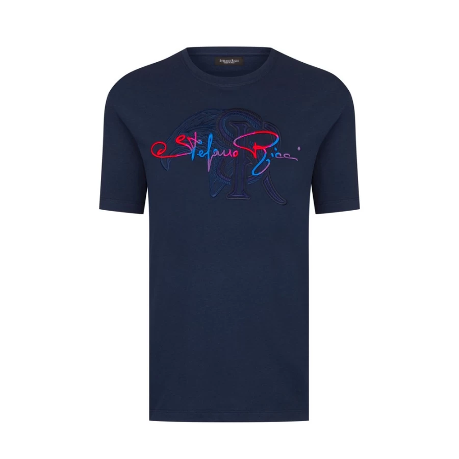 Stefano Ricci Men's Luxury Crewneck T-Shirt Premium Cotton Classic Fit