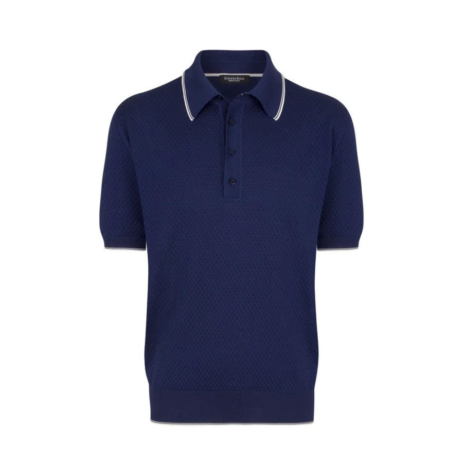 Stefano Ricci Men's Knit Short Sleeve Polo Shirt with Four Buttons in F23122_3189 Color