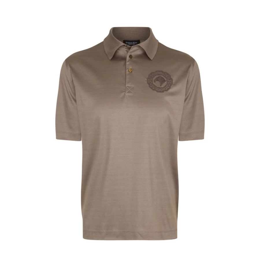 Stefano Ricci Men's Premium Three-Button Polo Shirt - Classic Fit Luxury Cotton Top