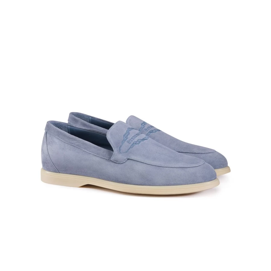 "Stefano Ricci Luxury Embroidered Suede Loafers for Men – Premium Italian Designer Shoes"