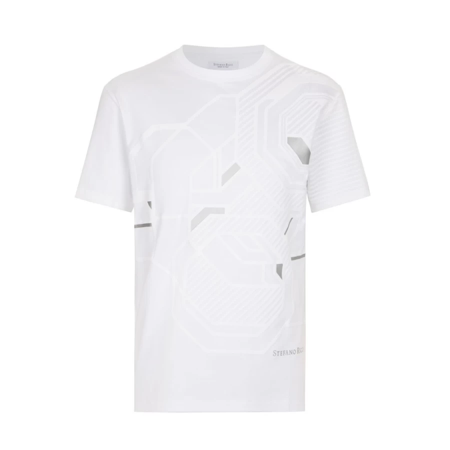 Stefano Ricci Men's Luxury Crewneck T-Shirt Premium Cotton Classic Fit