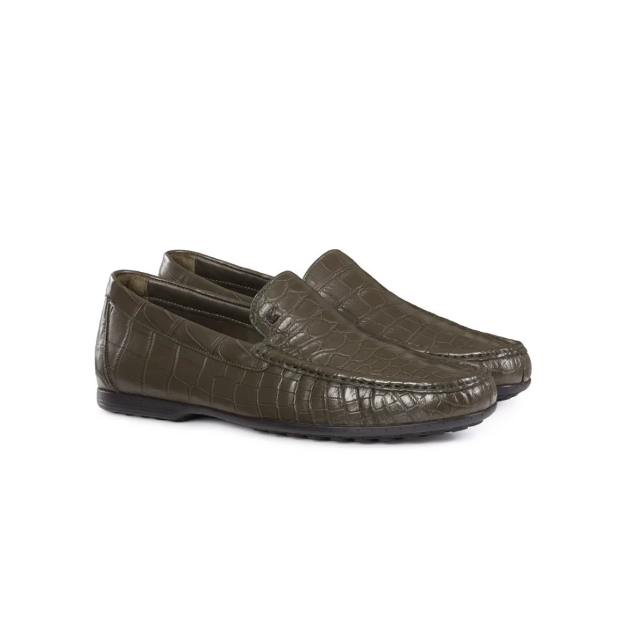 "Stefano Ricci Luxury Matted Crocodile Leather Loafers for Men"