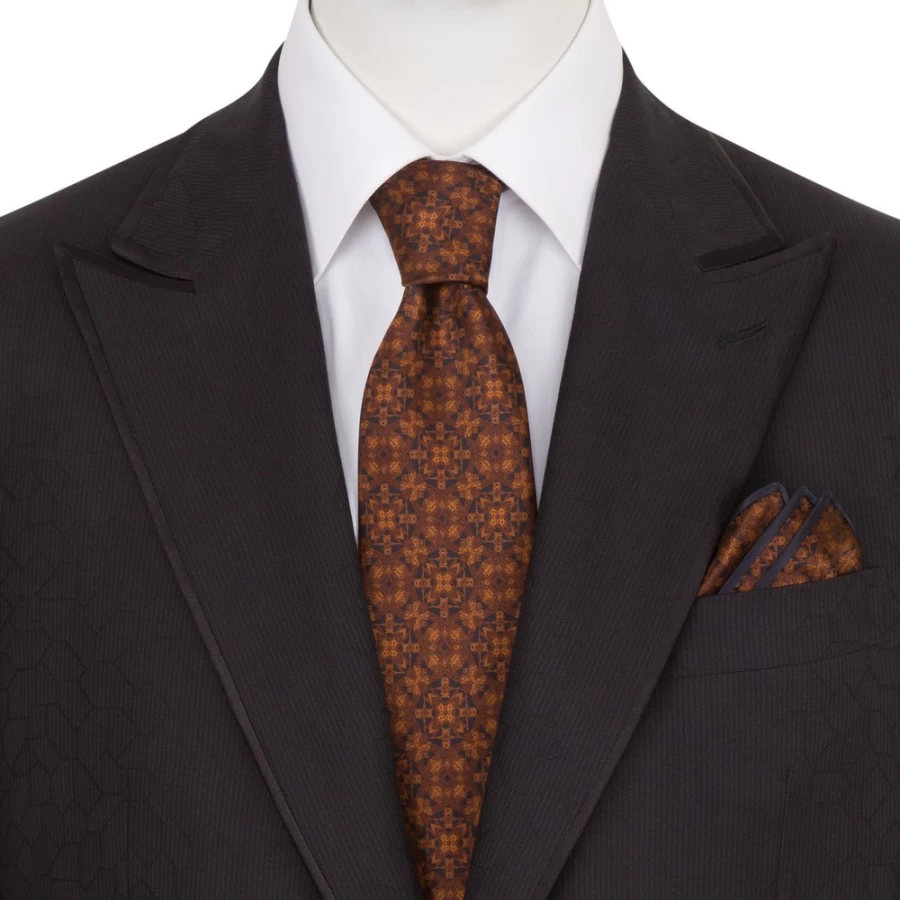 Stefano Ricci Luxury Hand-Printed Silk Tie Set in Elegant 37000_003 Color