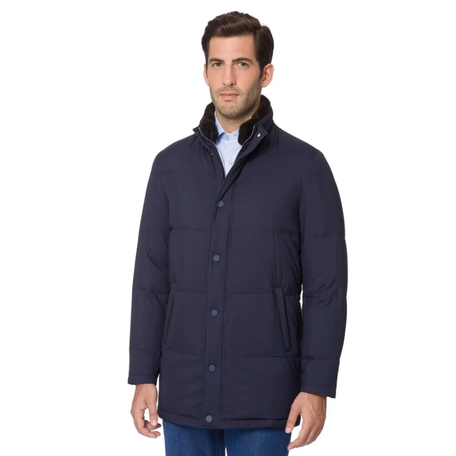 "Stefano Ricci Men's Luxury Down Jacket With Genuine Beaver Fur Collar"