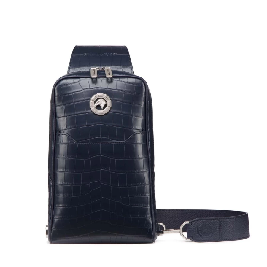 Stefano Ricci Luxury Crocodile Leather & Calfskin Sling Backpack for Men