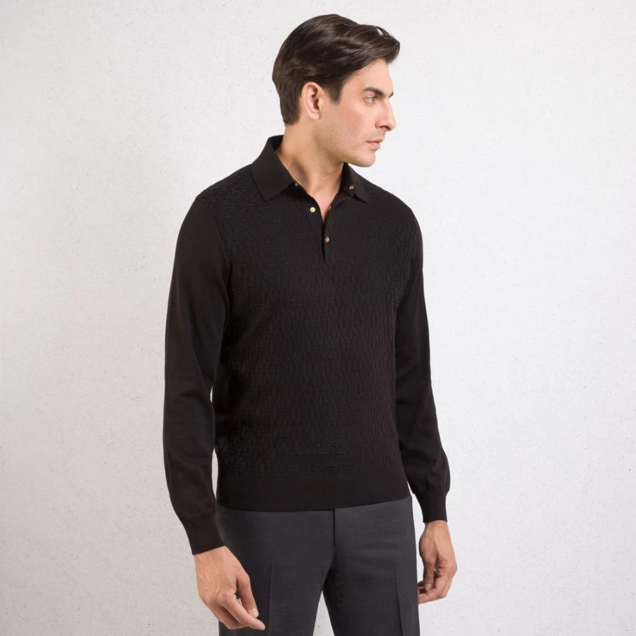 Stefano Ricci Men's Premium Three-Button Polo Shirt – Classic Fit Luxury Cotton Top