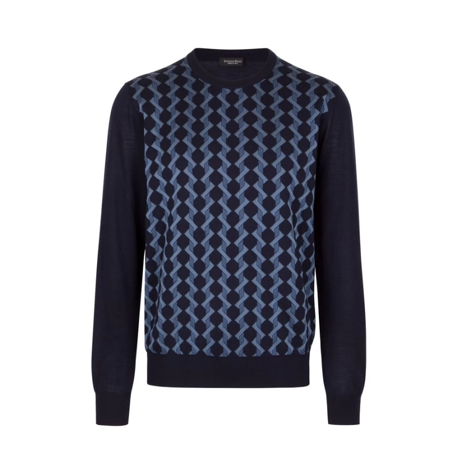 Stefano Ricci Men's Luxury Crewneck Sweater - Premium Cotton Knitwear for Men