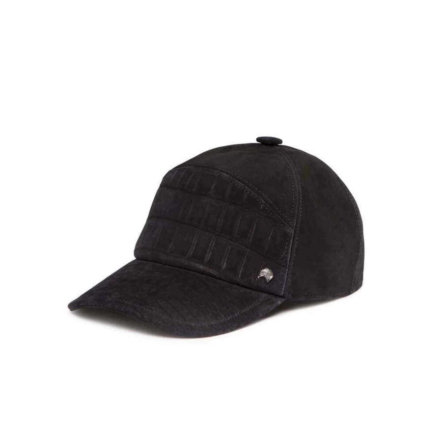 Stefano Ricci Luxury Crocodile Leather & Suede Men's Baseball Cap