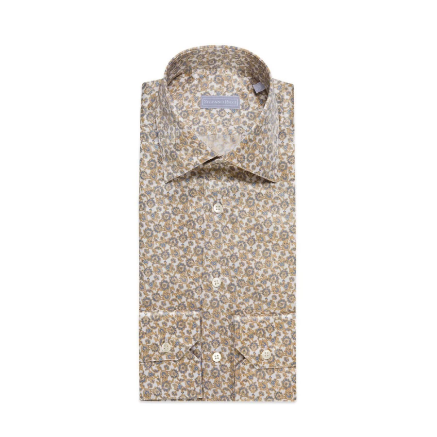 Stefano Ricci Men's Handmade Ivrea Shirt - Luxury Italian Cotton Dress Shirt